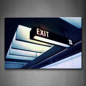 Sign In Black With Word Exit In Height Wall Art Painting The Picture Print On Canvas City Pictures For Home Decor Decoration Gift 