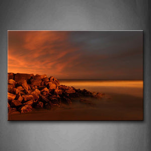 Stone Island In The Sea  Wall Art Painting Pictures Print On Canvas Seascape The Picture For Home Modern Decoration 