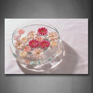 Pink Flowers In Water In Glass Pot Wall Art Painting Pictures Print On Canvas Art The Picture For Home Modern Decoration 