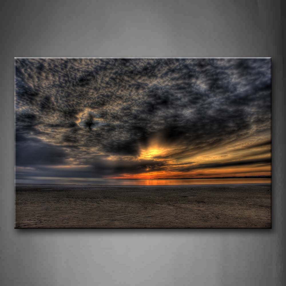 Peace Sea Surface And Dark Cloud In Sky  Wall Art Painting The Picture Print On Canvas Seascape Pictures For Home Decor Decoration Gift 