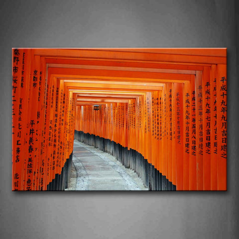 Oriental Build With Chinese Characters  Wall Art Painting The Picture Print On Canvas Art Pictures For Home Decor Decoration Gift 