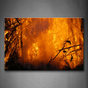 Big Fire In Forest  Wall Art Painting The Picture Print On Canvas Art Pictures For Home Decor Decoration Gift 