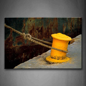 Rope Bolt On Yellow Pillar Wall Art Painting Pictures Print On Canvas Art The Picture For Home Modern Decoration 