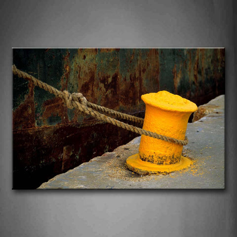 Rope Bolt On Yellow Pillar Wall Art Painting Pictures Print On Canvas Art The Picture For Home Modern Decoration 