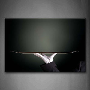 Black And White Plate On Steward'S Hand  Wall Art Painting Pictures Print On Canvas Abstract The Picture For Home Modern Decoration 