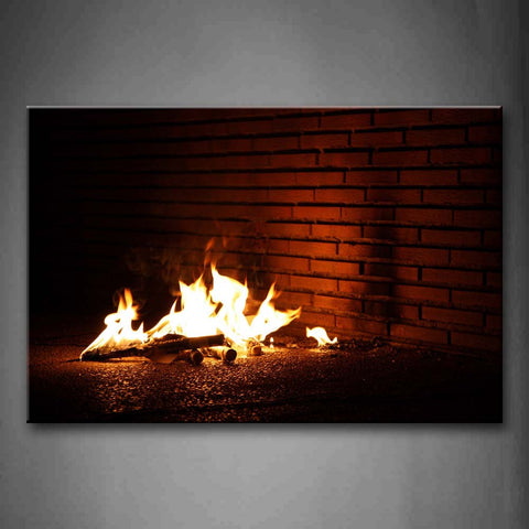 Fire On Floor Of Corner  Wall Art Painting The Picture Print On Canvas Art Pictures For Home Decor Decoration Gift 