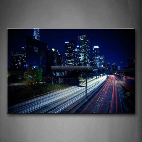 Bright Buildings On Road Side  Wall Art Painting The Picture Print On Canvas City Pictures For Home Decor Decoration Gift 