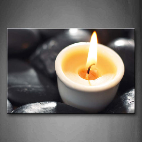 White Candle With Fire  Wall Art Painting The Picture Print On Canvas Art Pictures For Home Decor Decoration Gift 