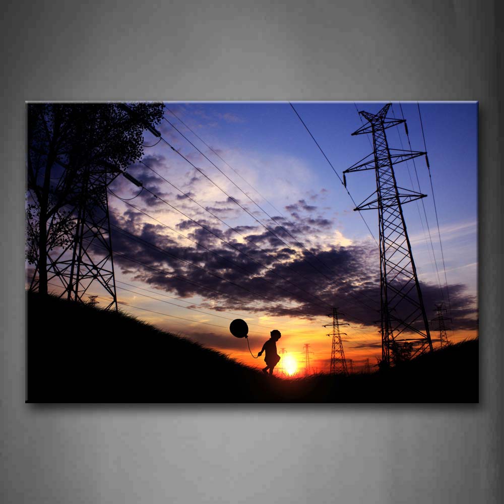 Child With Balloon On Hand  Wall Art Painting The Picture Print On Canvas Landscape Pictures For Home Decor Decoration Gift 