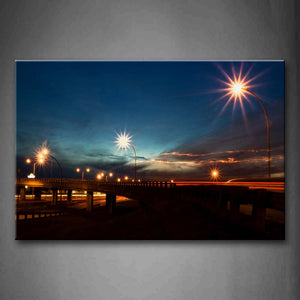 Bridge With Light On Side  Wall Art Painting Pictures Print On Canvas City The Picture For Home Modern Decoration 