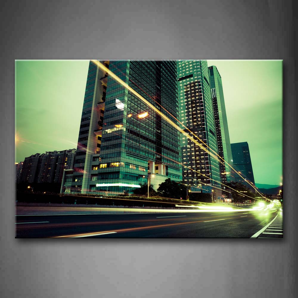 Tall Building On Roadside  Wall Art Painting The Picture Print On Canvas City Pictures For Home Decor Decoration Gift 