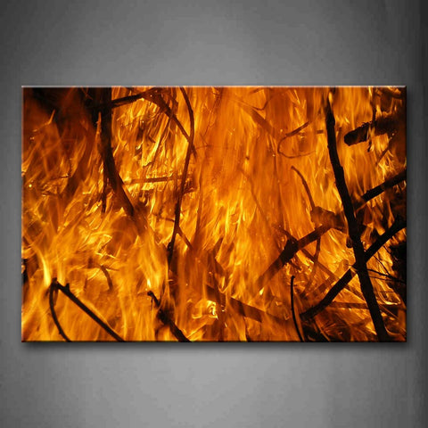Brown Big Fire Made By Wood  Wall Art Painting Pictures Print On Canvas Art The Picture For Home Modern Decoration 