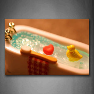 Cute Duck Toy In Bathtub Wall Art Painting The Picture Print On Canvas Art Pictures For Home Decor Decoration Gift 