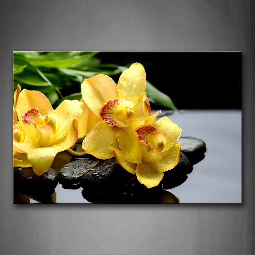 Yellow Flower And Green Leaves  Wall Art Painting The Picture Print On Canvas Art Pictures For Home Decor Decoration Gift 