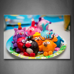 Cute Toy In Plate Wall Art Painting Pictures Print On Canvas Art The Picture For Home Modern Decoration 