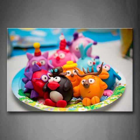 Cute Toy In Plate Wall Art Painting Pictures Print On Canvas Art The Picture For Home Modern Decoration 