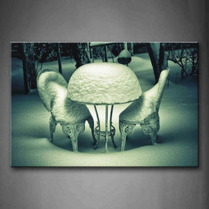 Snow Drift On Chair And Table  Wall Art Painting The Picture Print On Canvas Art Pictures For Home Decor Decoration Gift 
