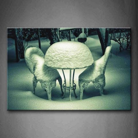 Snow Drift On Chair And Table  Wall Art Painting The Picture Print On Canvas Art Pictures For Home Decor Decoration Gift 