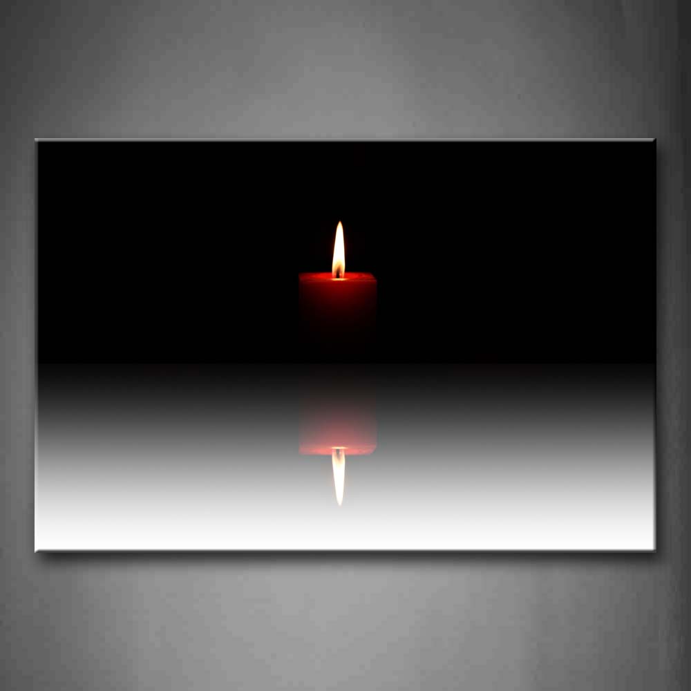 Red Candle With Fire Reflection  Wall Art Painting The Picture Print On Canvas Art Pictures For Home Decor Decoration Gift 