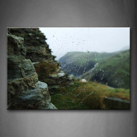 Spider Web Near Mountain  Wall Art Painting Pictures Print On Canvas Landscape The Picture For Home Modern Decoration 