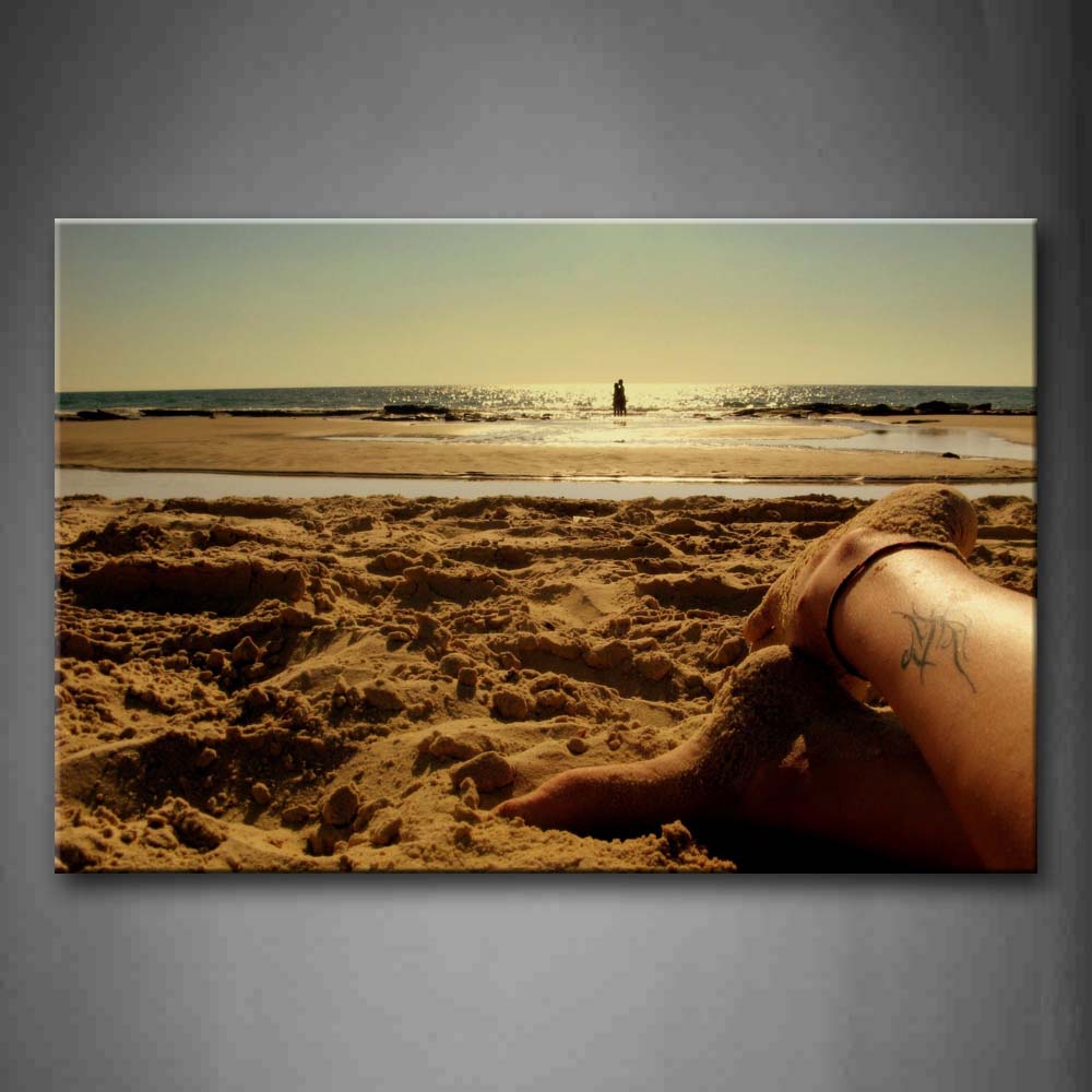 People In Sand Beach  Wall Art Painting Pictures Print On Canvas Seascape The Picture For Home Modern Decoration 