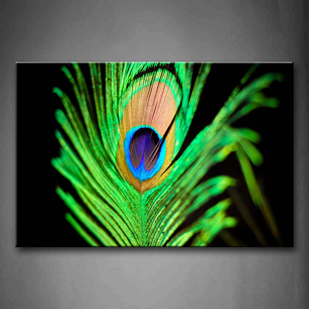 Green Peocock Feather  Wall Art Painting The Picture Print On Canvas Art Pictures For Home Decor Decoration Gift 