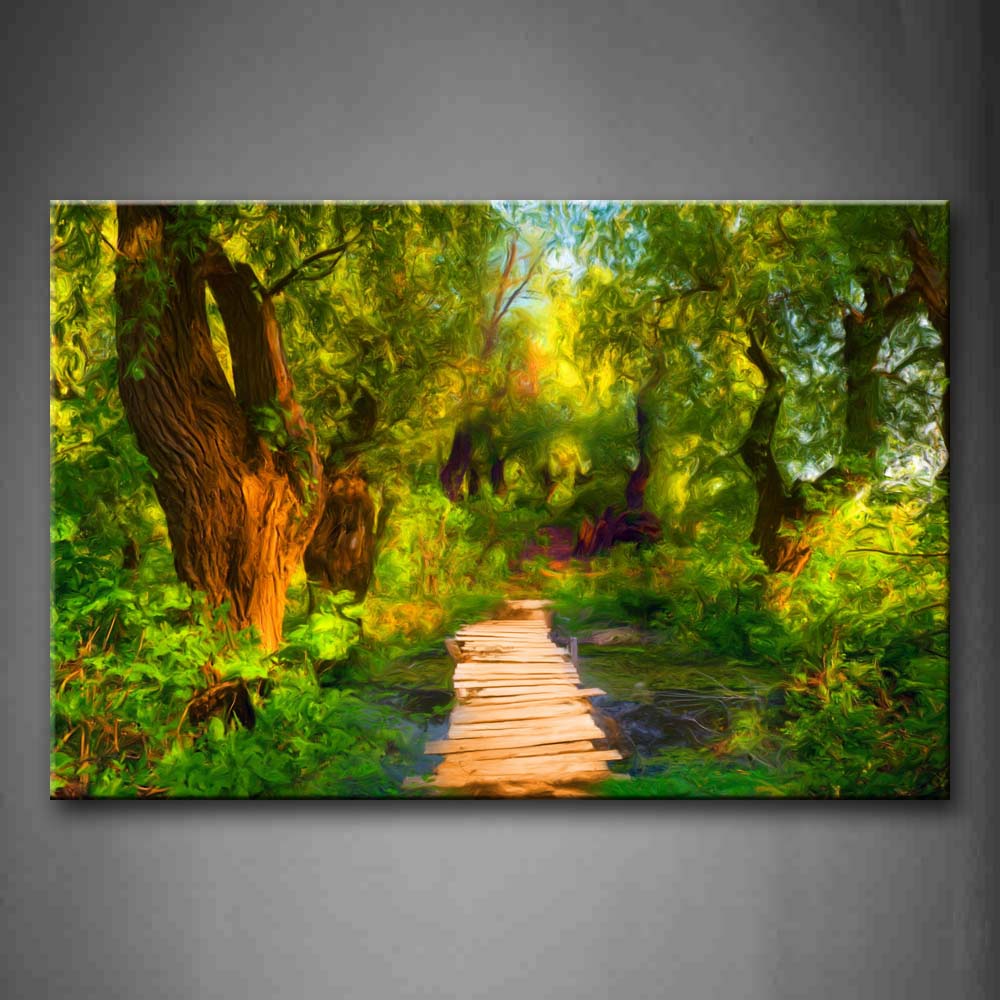 Green Trees Painting  Wall Art Painting Pictures Print On Canvas Art The Picture For Home Modern Decoration 