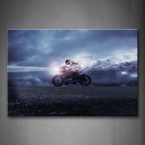 Blue Man Ride A Motorcycle Wall Art Painting Pictures Print On Canvas Car The Picture For Home Modern Decoration 