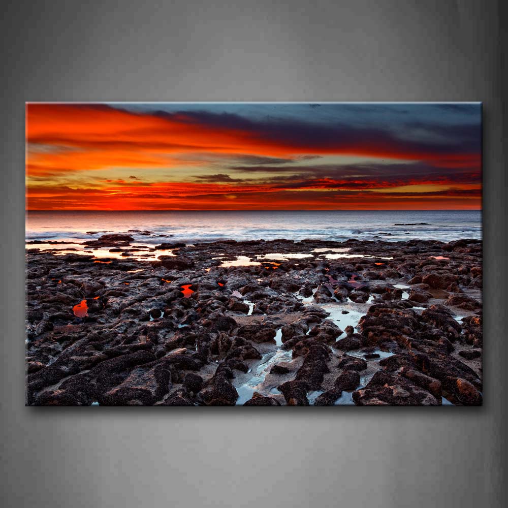 Stones In Sea  Wall Art Painting Pictures Print On Canvas Seascape The Picture For Home Modern Decoration 