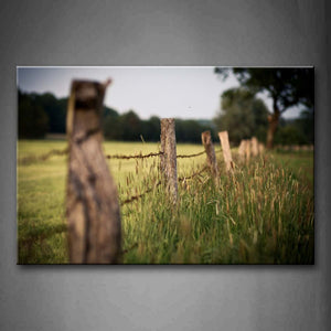Fence In Grass  Wall Art Painting The Picture Print On Canvas Art Pictures For Home Decor Decoration Gift 