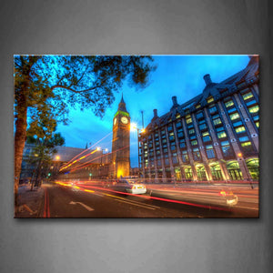 Big Ben On Roadside  Wall Art Painting Pictures Print On Canvas City The Picture For Home Modern Decoration 