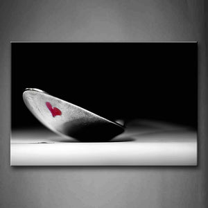 Black And White Spoon With Love Mark  Wall Art Painting Pictures Print On Canvas Art The Picture For Home Modern Decoration 