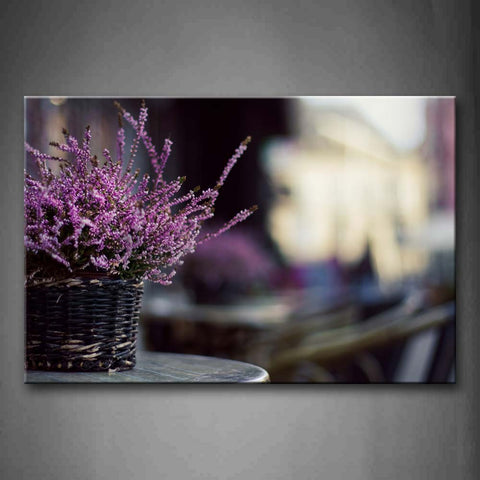Lavender In Basket On Table  Wall Art Painting The Picture Print On Canvas Flower Pictures For Home Decor Decoration Gift 