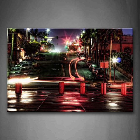 Road With Cars Park In Side  Wall Art Painting The Picture Print On Canvas City Pictures For Home Decor Decoration Gift 