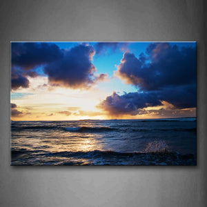 Sea Waves In Sea  Wall Art Painting The Picture Print On Canvas Seascape Pictures For Home Decor Decoration Gift 