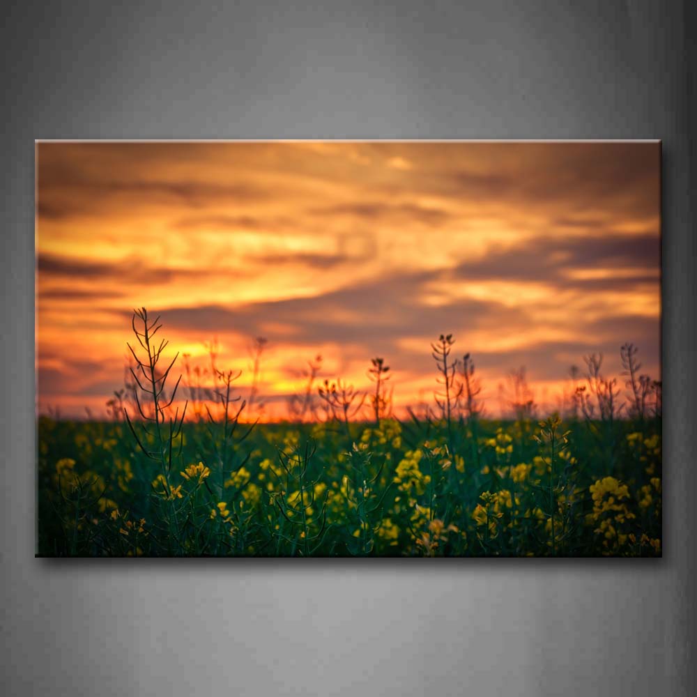 Yellow Flowers In Grass  Wall Art Painting Pictures Print On Canvas Flower The Picture For Home Modern Decoration 