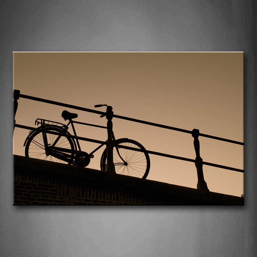 Bike Beside Fence  Wall Art Painting The Picture Print On Canvas Car Pictures For Home Decor Decoration Gift 