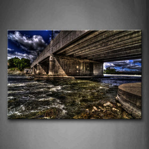 Big Bridge Across Two Shore Of River Wall Art Painting The Picture Print On Canvas Landscape Pictures For Home Decor Decoration Gift 