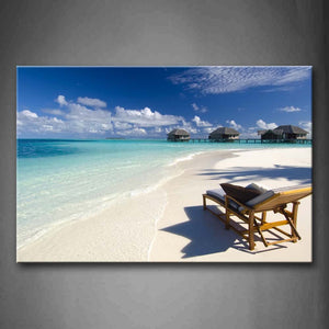 Deck Chair On Beach  Wall Art Painting Pictures Print On Canvas Seascape The Picture For Home Modern Decoration 