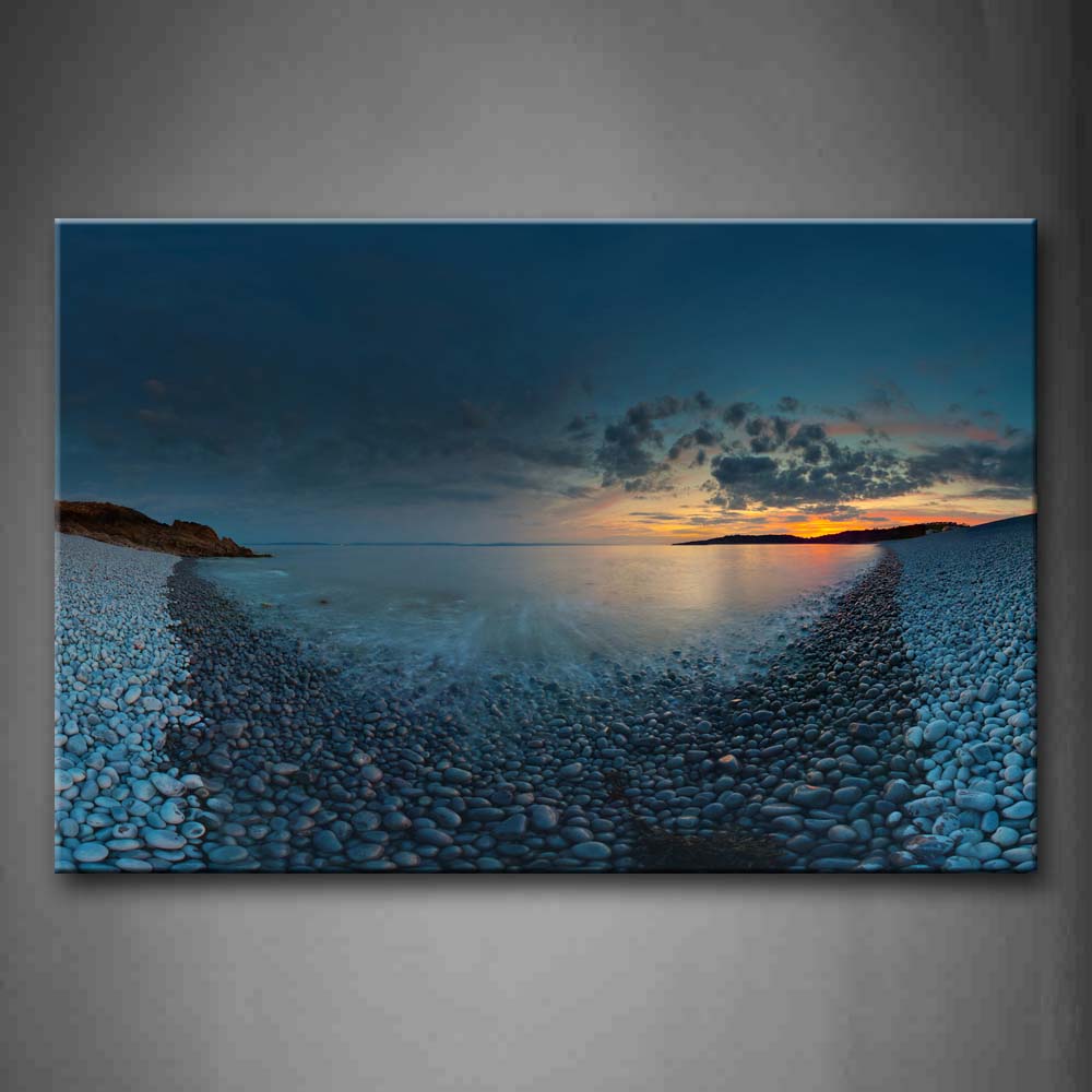 Stone Beach At Sunrise  Wall Art Painting The Picture Print On Canvas Seascape Pictures For Home Decor Decoration Gift 