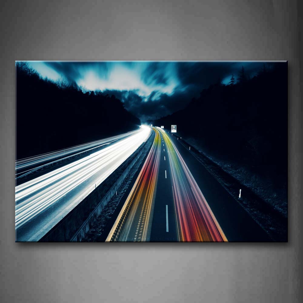 Straight Road Timelapse  Wall Art Painting The Picture Print On Canvas City Pictures For Home Decor Decoration Gift 