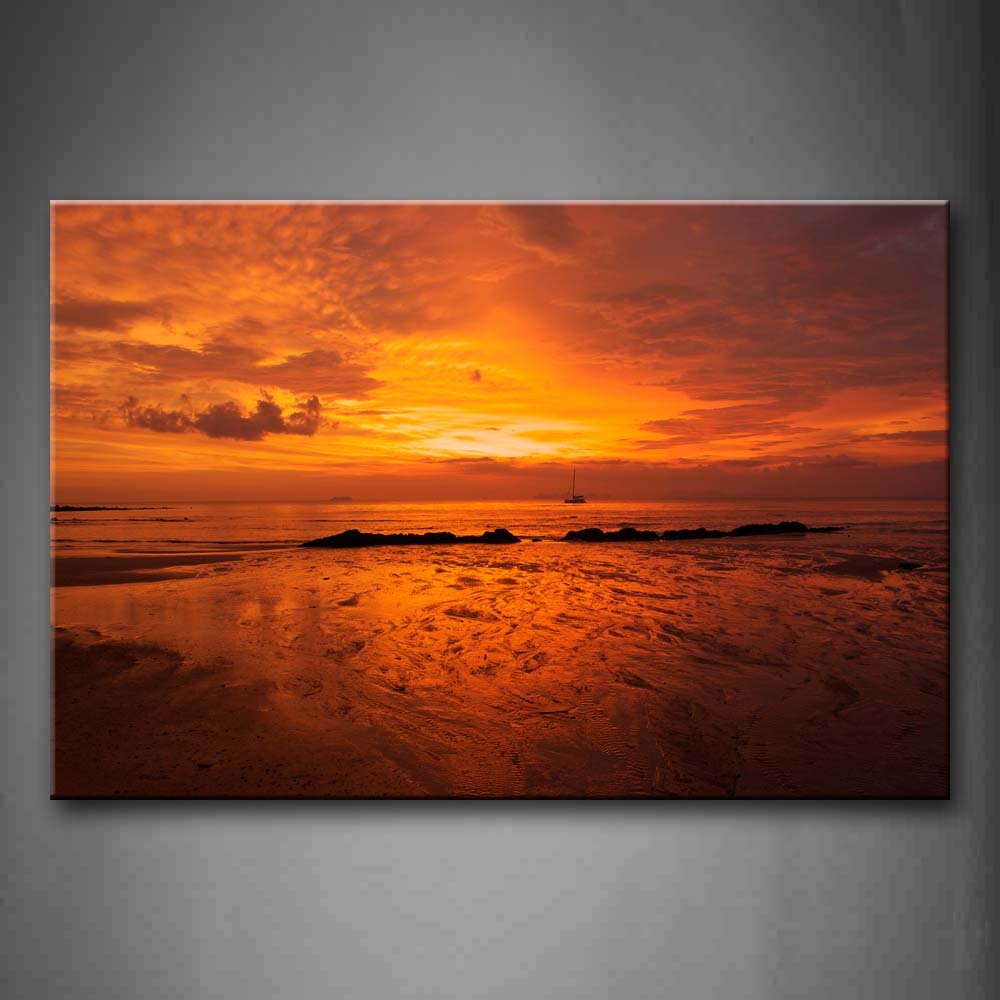 Sunrise At Sea Serface  Wall Art Painting The Picture Print On Canvas Landscape Pictures For Home Decor Decoration Gift 