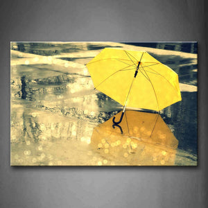 Yellow Unbrella On Land  Wall Art Painting The Picture Print On Canvas Art Pictures For Home Decor Decoration Gift 