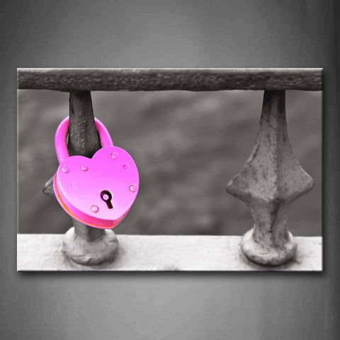 A Shape Of Lock In Iron Fence Wall Art Painting The Picture Print On Canvas Art Pictures For Home Decor Decoration Gift 