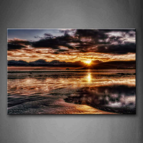 Setting Sun Over Forane Hill Wide Sea Wall Art Painting The Picture Print On Canvas Seascape Pictures For Home Decor Decoration Gift 