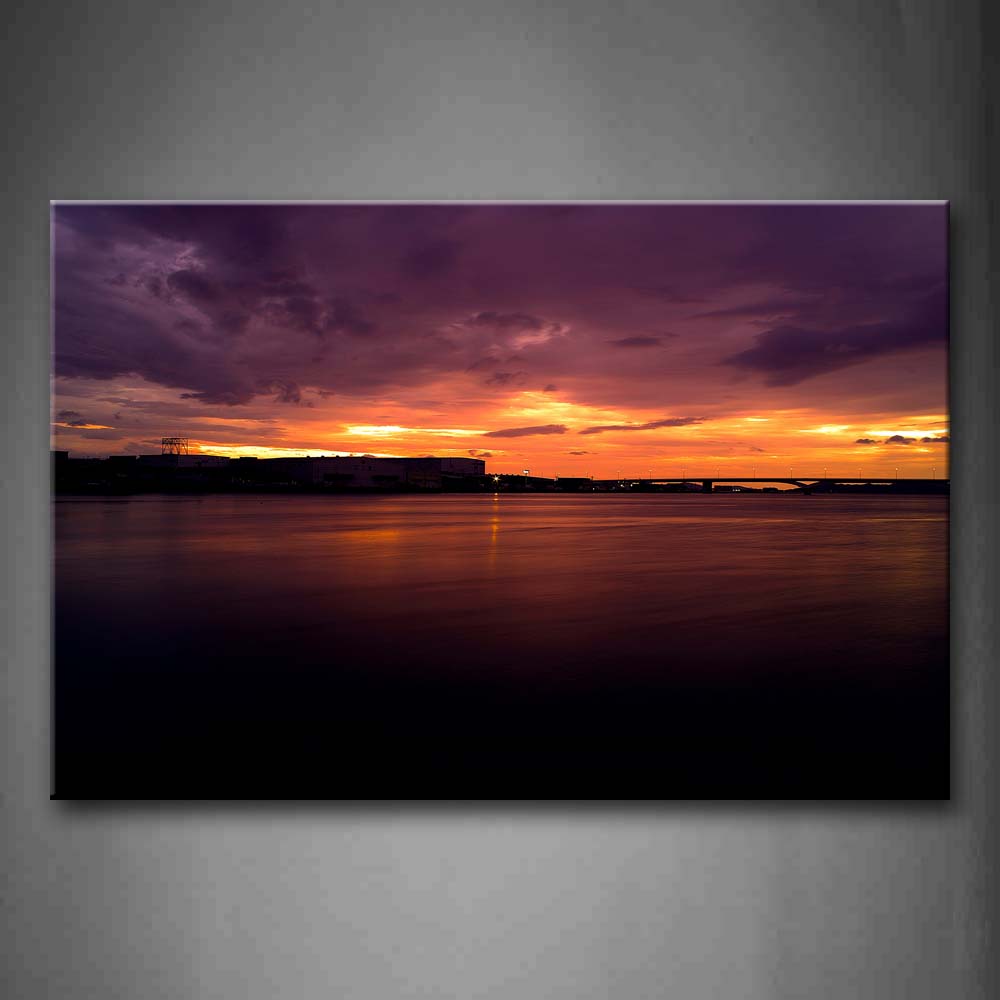 Sunset Glow Over Wide Sea Wall Art Painting The Picture Print On Canvas Seascape Pictures For Home Decor Decoration Gift 