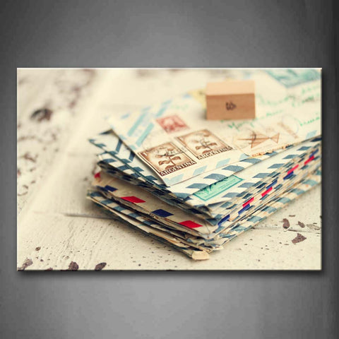 Vintage Envelopes On Wood Desk Wall Art Painting The Picture Print On Canvas Art Pictures For Home Decor Decoration Gift 