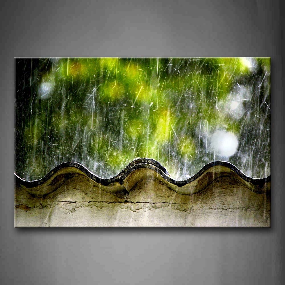 Rain Rush  On Eave Wall Art Painting Pictures Print On Canvas Art The Picture For Home Modern Decoration 