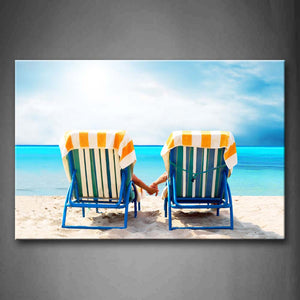 Love Two People Lie On Chair On Beach Wall Art Painting The Picture Print On Canvas Seascape Pictures For Home Decor Decoration Gift 