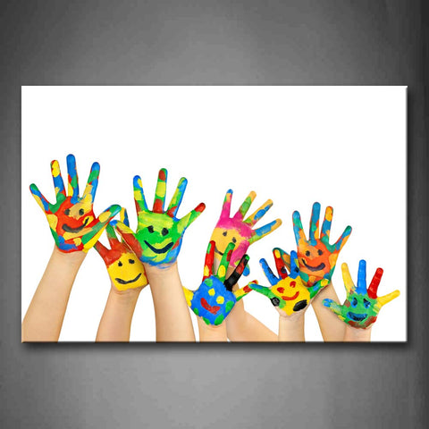 Many Hands Painting Colorful Smile  Wall Art Painting Pictures Print On Canvas Art The Picture For Home Modern Decoration 